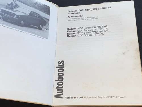 DATSUN 1000, 1200, 120Y AUTOBOOKS OWNER`S WORKSHOP MANUAL