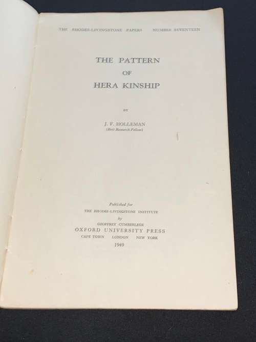 THE PATTERN OF HERA KINSHIP BY J.F. HOLLEMAN