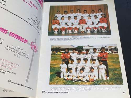 MAITLAND GIANTS 30TH ANNIVERSARY TOURNAMENT DECEMBER 1985 PROGRAMME