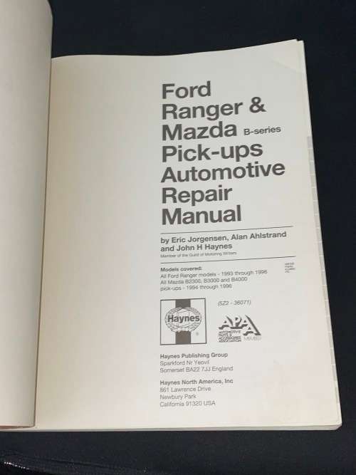 FORD RANGER PICK-UPS 1993 THRU 1996 AUTOMOTIVE REPAIR MANUAL