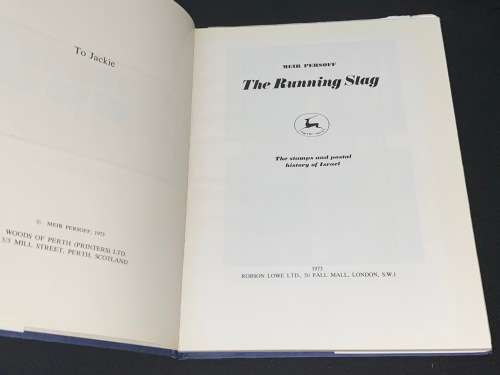THE RUNNING STAG THE STAMP AND POSTAL HISTORY OF ISRAEL BY MEIR PERSOFF