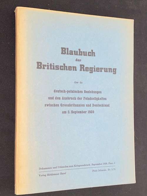 BLAUBUCH DER BRITISCHEN REGIERUNG  3 SEPT 1939
