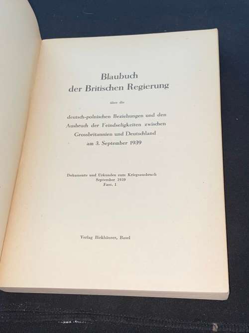 BLAUBUCH DER BRITISCHEN REGIERUNG  3 SEPT 1939