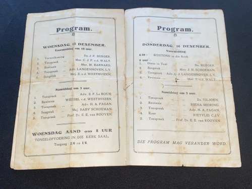 DINGAANS FEES OUDTSHOORN PROGRAM 1920