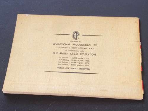 KNOW THE GAME OF CHESS - PRODUCED FOR THE BRITISH CHESS FEDERATION 1950`S