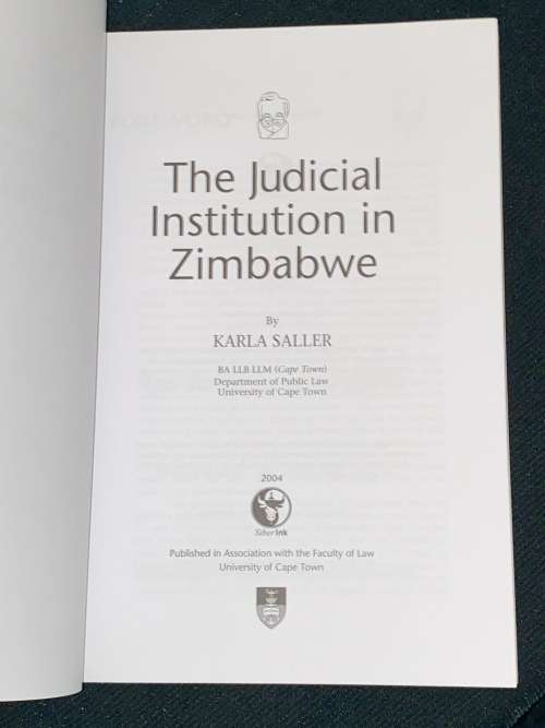 THE JUDICIAL INSTITUTION IN ZIMBABWE BY KARLA SALLER