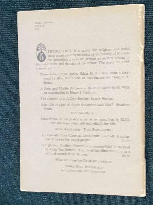 THREE LETTERS FROM SOUTH AFRICA BBY EDGAR H. BROOKES FOREWARD ABY ALAN PATON