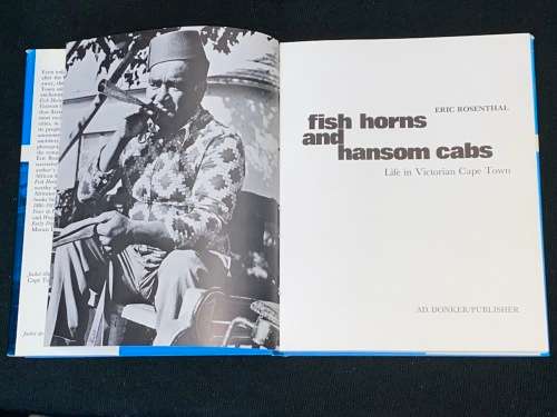 FISH HORNS AND HANSOM CABS LIFE IN VICTORIAN CAPE TOWN BY ERIC ROSENTHAL