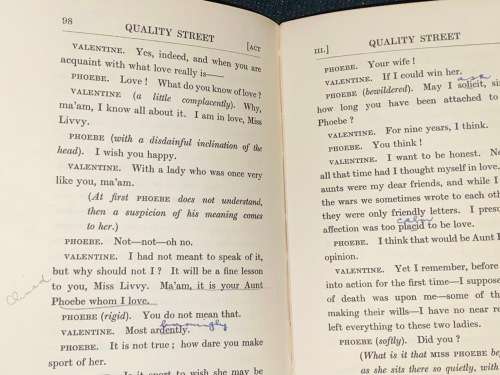 THE PLAYS OF J.M. BARRIE QUALITY STREET - A COMEDY