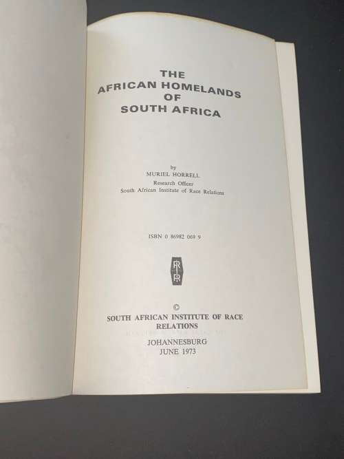 THE AFRICAN HOMELANDS OF SOUTH AFRICA - SA INSTITUTE OF RACE RELATIONS