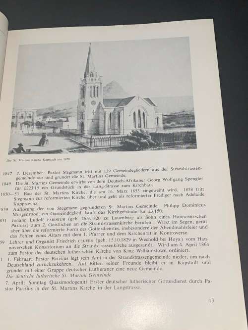 JAHRHUNDERTFEIER DEUTSCHE ST. MARTINI KIRCHE KAPSTADT 1861 - 1961