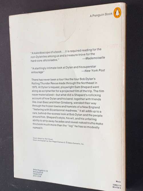 BOB DYLAN STARRING IN ROLLING THUNDER LOGBOOK BY SAM SHEPARD