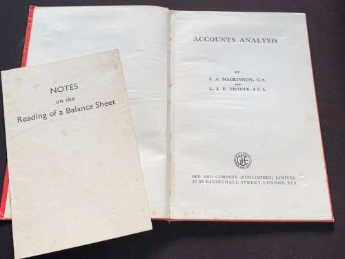ACCOUNTS ANALYSIS BY J.A. MACKINNON AND L.J.E. TROUPE