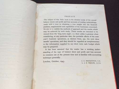 ACCOUNTS ANALYSIS BY J.A. MACKINNON AND L.J.E. TROUPE
