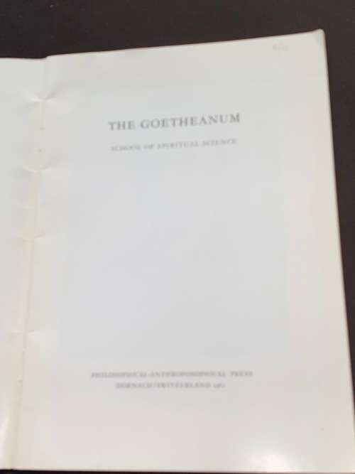 GOETHEANUM SCHOOL OF SPIRITUAL SCIENCE - RUDOLPH STEINER