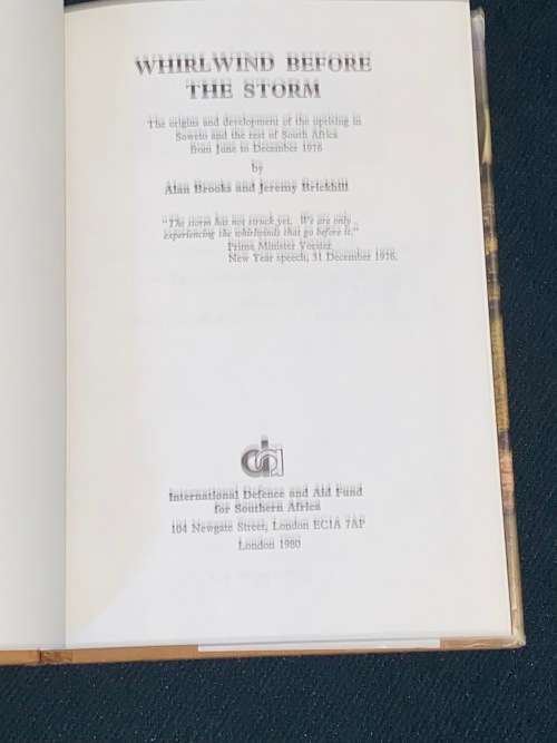 WHIRLWIND BEFORE THE STORM BY BROOKS & BRICKHILL
