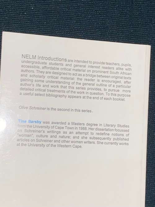OLIVE SCHREINER AN INTRODUCTION