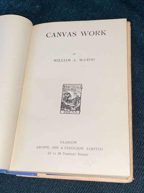 CANVAS WORK FOR SEAMEN BY WM. A. MCLEOD SCARCE TITLE