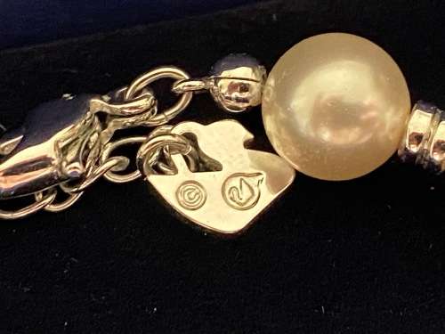 SWAROVSKI ROUND PEARL & CRYSTAL NECKLACE RHODIUM