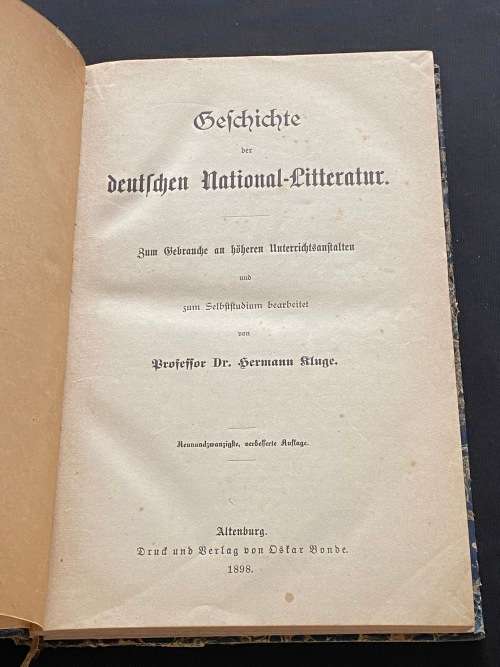 GESCHICHTE DER DEUTSCHEN NATIONAL-LITTERATUR: ZUM GEBRAUCHE AN HÖHEREN UNTERRICHTSANSTALTEN 1898