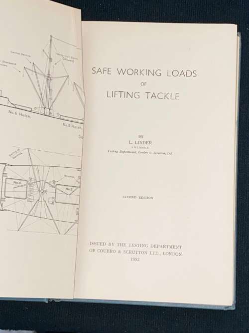 SAFE WORKING LOADS OF LIFTING TACKLE  BY L. LINDER