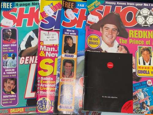 SHOOT FOOTBALL MAGAZINES X 4 FROM THE 90`S