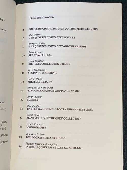 QUARTERLEY BULLETIN OF THE SOUTH AFRICAN LIBRARY 50 YEARS