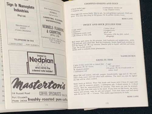 TASTE N` TELL RECIPE BOOK THE PORT ELIZABETH WOMEN`S ZIONIST LEAGUE
