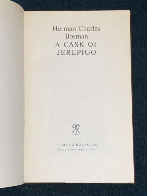 A CASK OF JEREPIGO BY HERMAN CHARLES BOSMAN