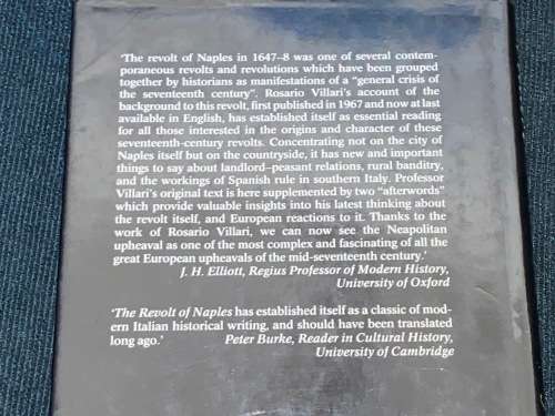 THE REVOLT OF NAPLES BY ROSARIO VILLARI