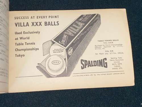 KNOW THE GAME TABLE TENNIS - VINTAGE BOOKLET