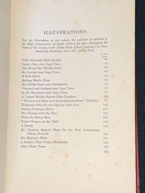 SOUTH AFRICA TO-DAY WITH AN ACCOUNT OF MODERN RHODESIA BY H. HAMILTON FYFE 1911
