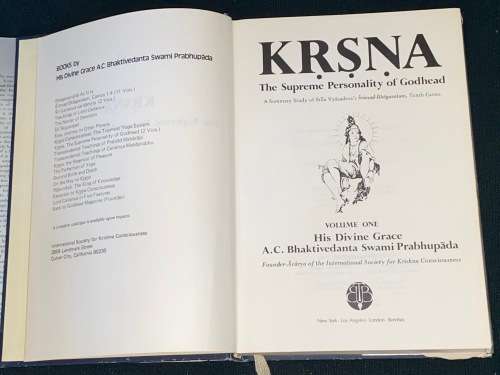 KRSNA THE SUPREME PERSONALITY OF GODHEAD VOLUME ONE