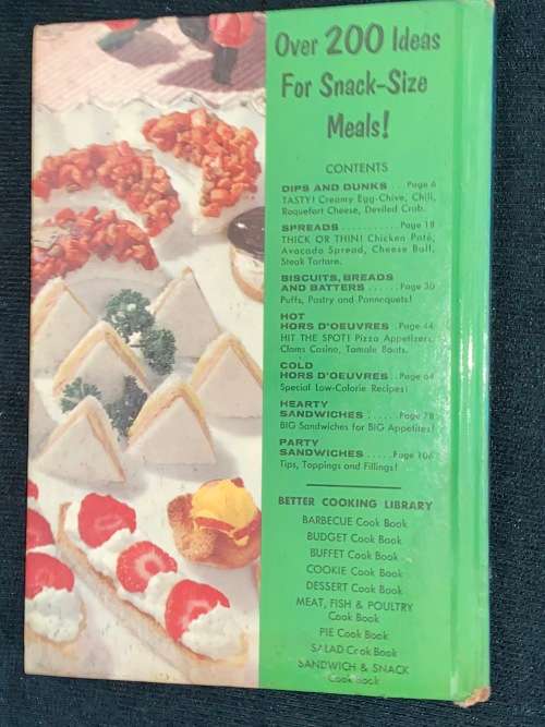 SANDWICH AND PARTY SNACK COOK BOOK - BETTER COOKING LIBRARY 1964