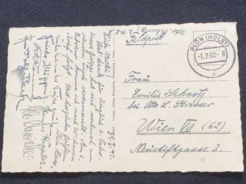 1940 PLON HOLSTEIN DEUTSCHE FELTPOST TO AMSTERDAM WORLD WAR 2