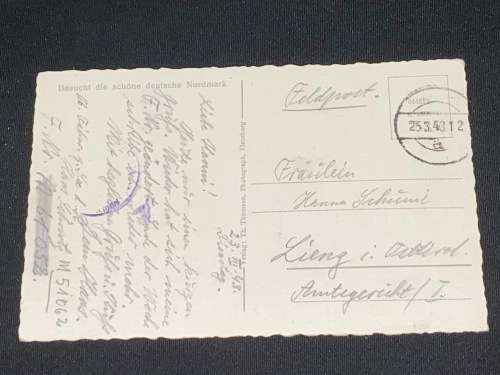 1943 GERMANY OSSTEEBAD FELDPOST PHOTO POSTCARD TO LIENZ