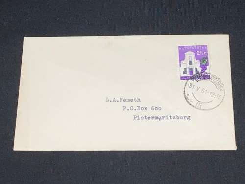 1961  2 1/2C PIETERMARITZBURG COVER