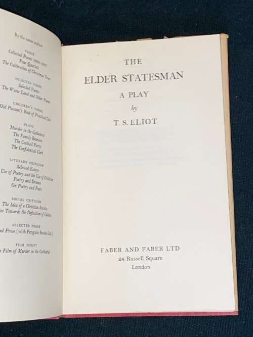 THE ELDER STATESMAN A PLAY BY T.S. ELIOT