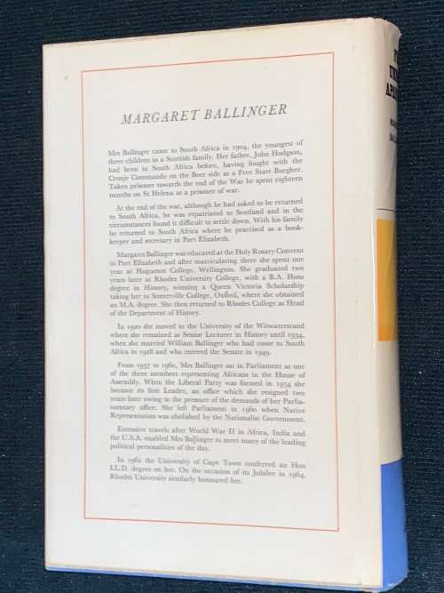 FROM UNION TO APARTHEID A TREK TO ISOLATION BY MARGARET BALLINGER SIGNED
