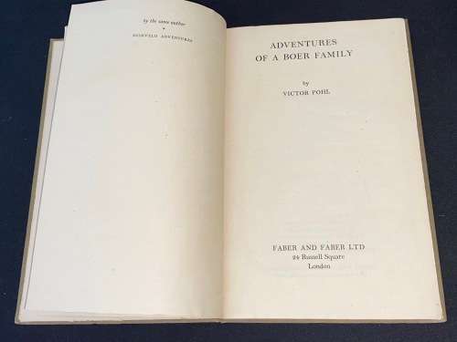 ADVENTURES OF A BOER FAMILY BY VICTOR POHL