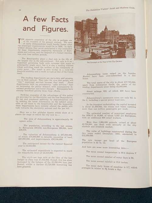 GOLDEN JUBILEE SOUVENIR SOCIAL & BUSINESS GUIDE TO JOHANNESBURG & REEF SCARCE PUBLICATION