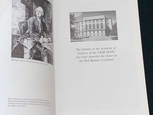 275 YEARS LIBRARY OF ACADEMY OF SCIENCES OF THE USSR AT LENINGRAD