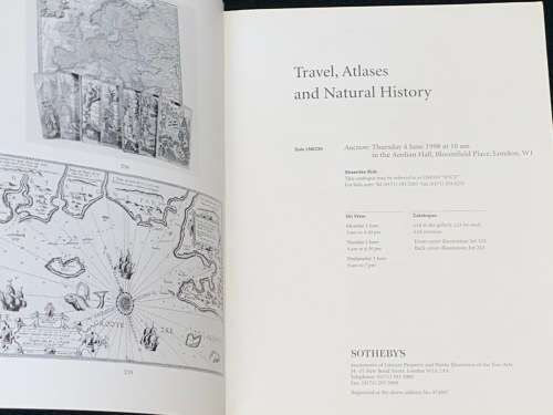 SOTHEBY`S AUCTION CATALOGUE - TRAVEL, ATLASES AND NATURAL HISTORY LONDON JUNE 1998