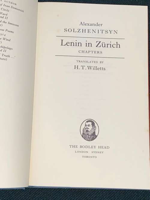 LENIN IN ZURICH BY SOLZHENITSYN