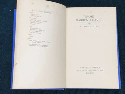 THOSE BARREN LEAVES BY ALDOUS HUXLEY