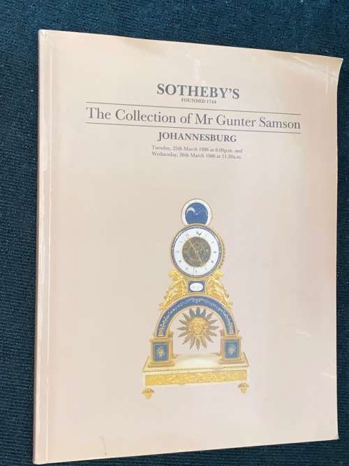SOTHEBY`S COLLECTION OF MR GUNTER SAMSON JOHANNESBURG 1986