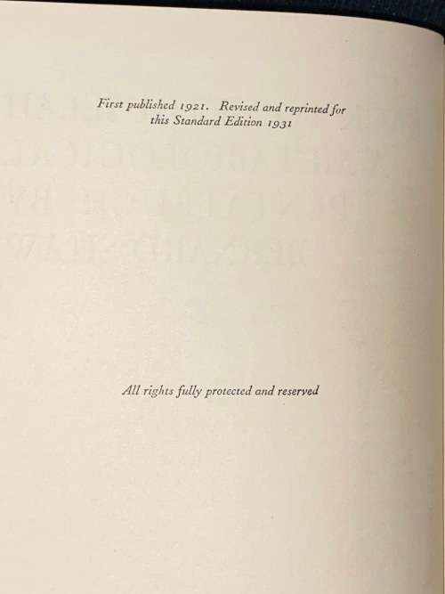 BACK TO METHUSELAH STANDARD EDITION OF THE WORKS OF BERNARD SHAW 1931