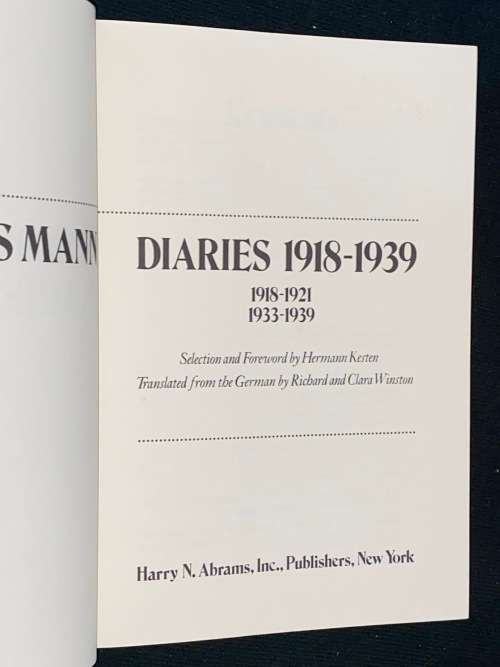 THOMAS MANN DIARIES 1918 - 1939