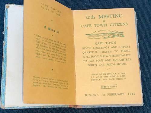 VARIOUS MEETINGS OF CAPE TOWN CITIZENS 1940 - 1941 - 1942 SERIES