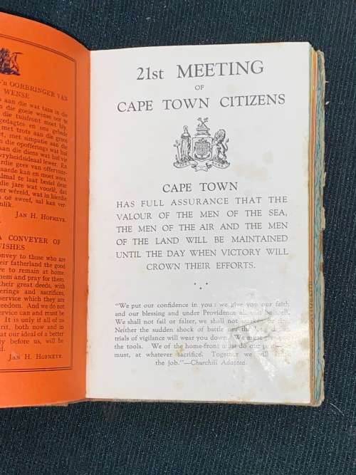 VARIOUS MEETINGS OF CAPE TOWN CITIZENS 1940 - 1941 - 1942 SERIES